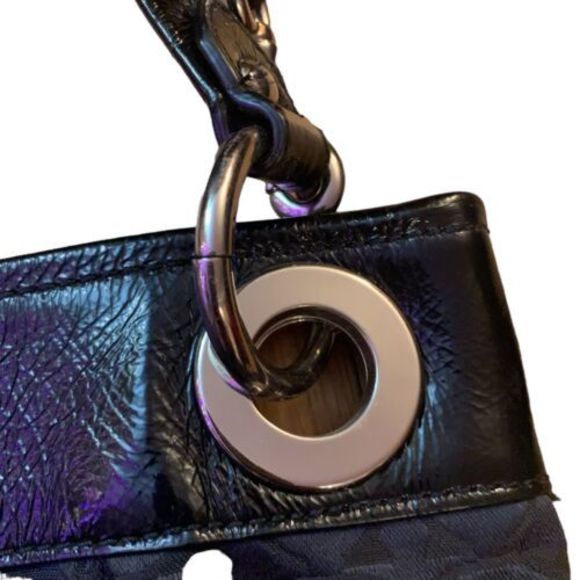 COACH Ashley Canvas Signature C Black 2way Handbag/Shoulder Bag EUC - Picture 5 of 12